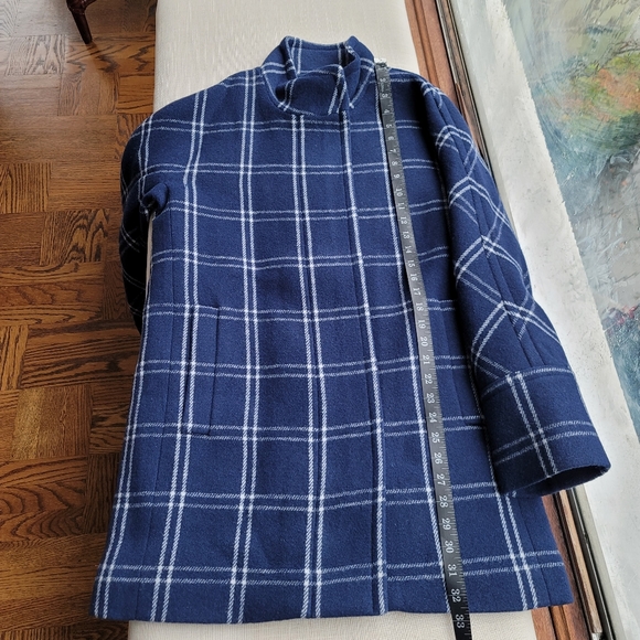 New! J. CREW Size 6 City Coat in Windowpane Antique Navy Blue White NWT - Picture 2 of 9